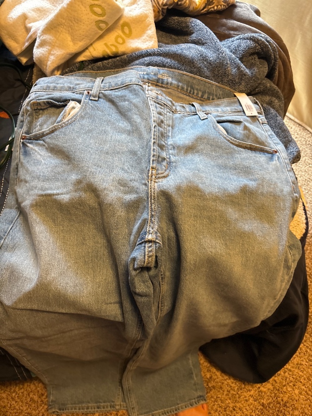 Ladies slouchy straight leg jeans